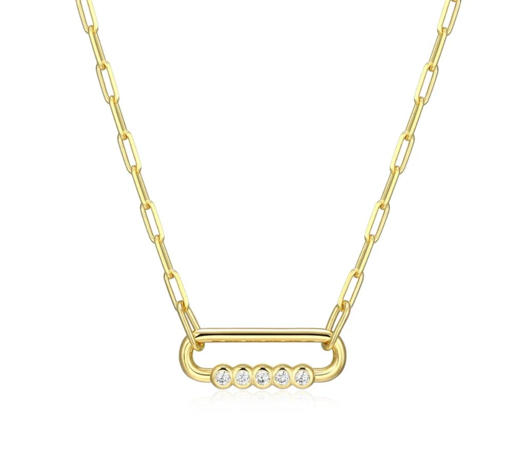 Silver Necklace with Stone