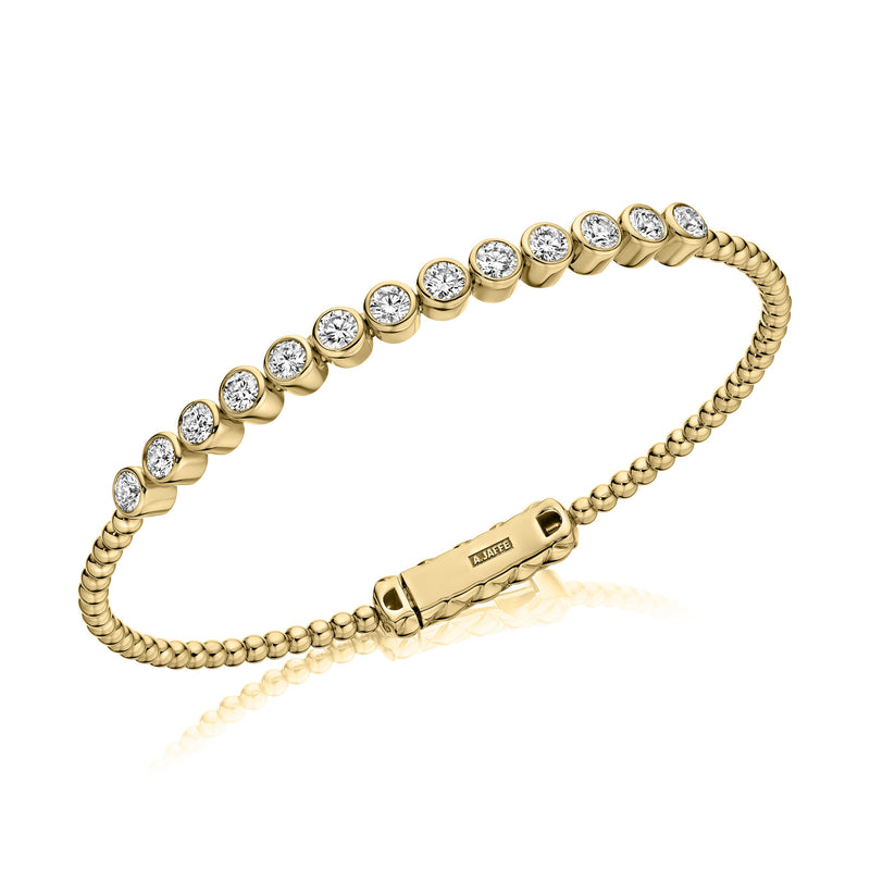 14K Gold Bezel Bar Diamond Bracelet