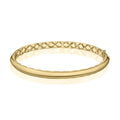 14K Gold Polished Bangle with Inside Quilting