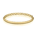 14K Gold Polished Bangle with Inside Quilting