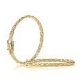 14K Gold Quilted Bangle Bracelet
