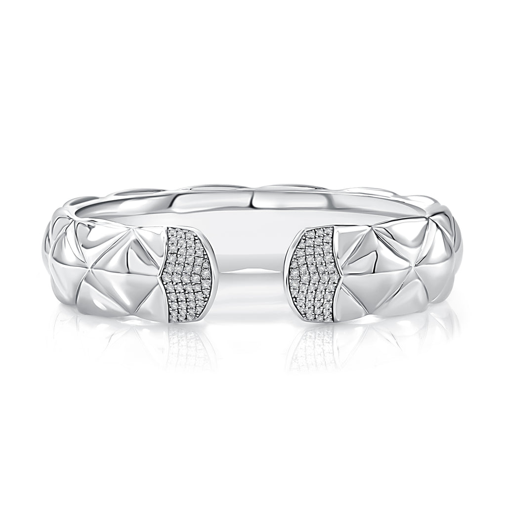 Sterling Silver Diamond Cuff Bracelet