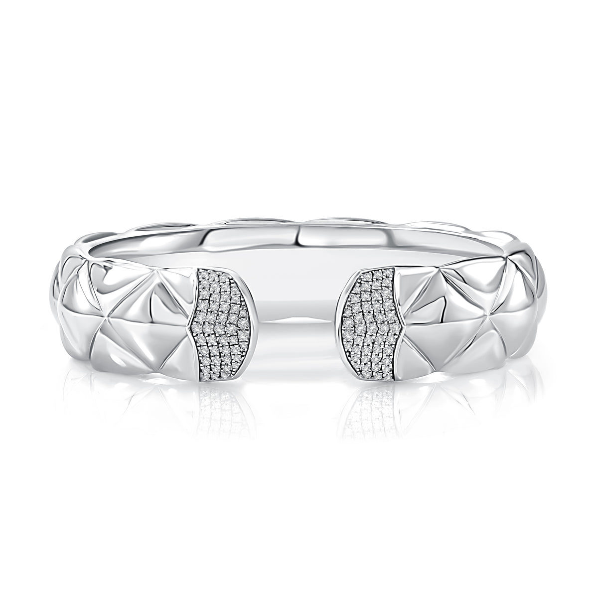 Sterling Silver Diamond Cuff Bracelet