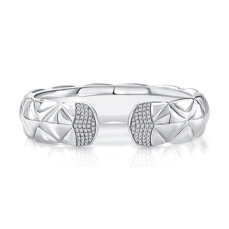 Sterling Silver Diamond Cuff Bracelet