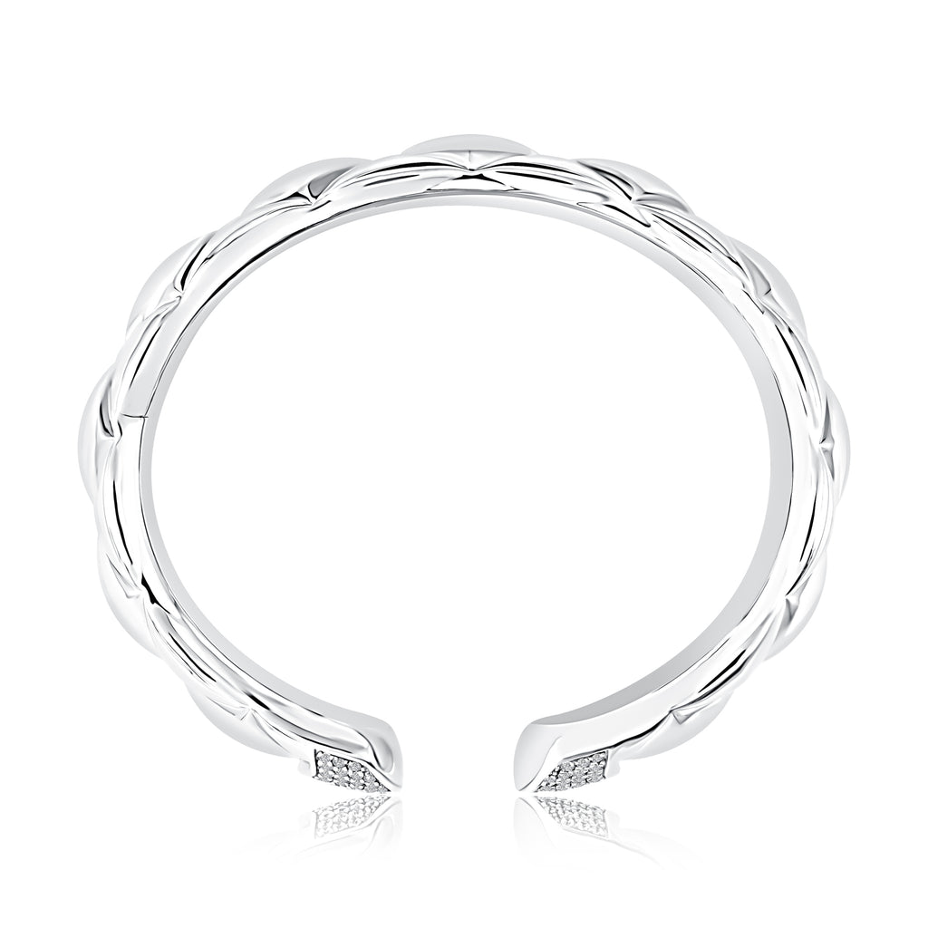 Sterling Silver Diamond Cuff Bracelet