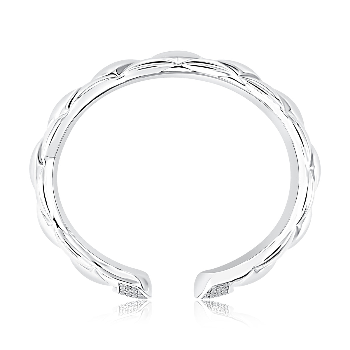 Sterling Silver Diamond Cuff Bracelet