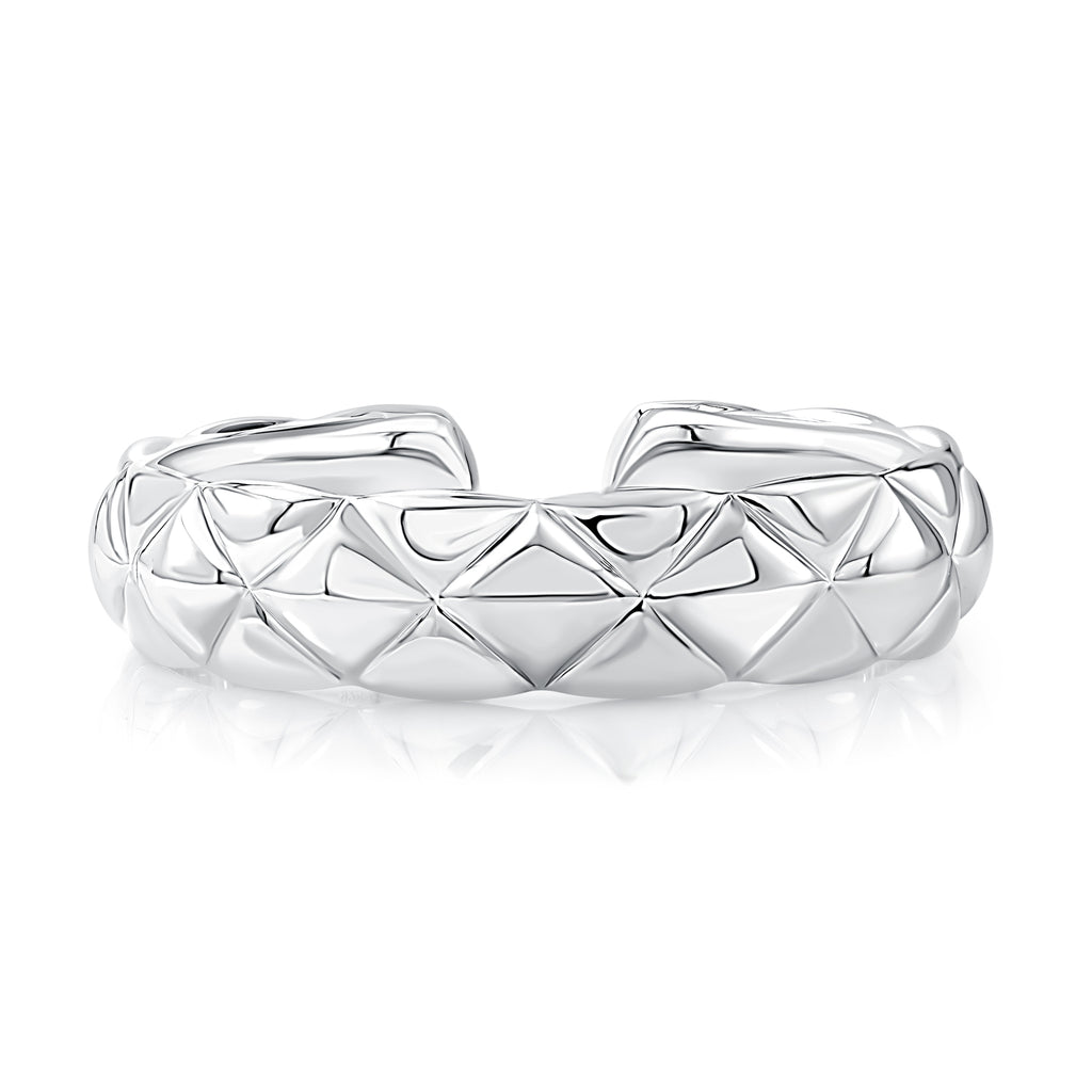 Sterling Silver Diamond Cuff Bracelet