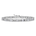 14K White Gold Alternanting Diamond Tennis Bracelet