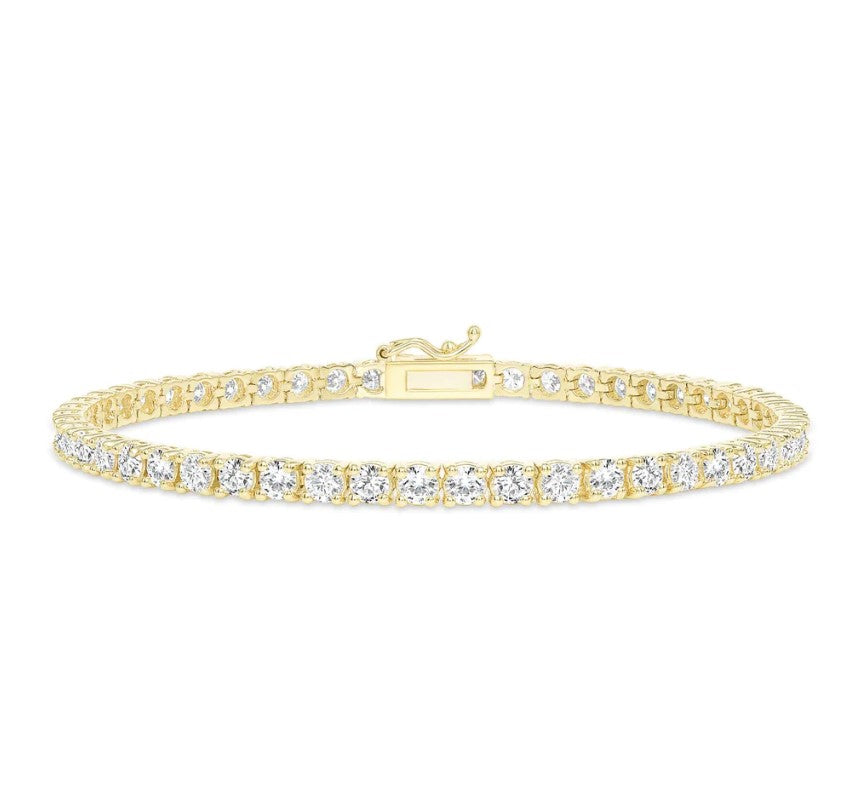 14K Yellow Gold Diamond Tennis Bracelet