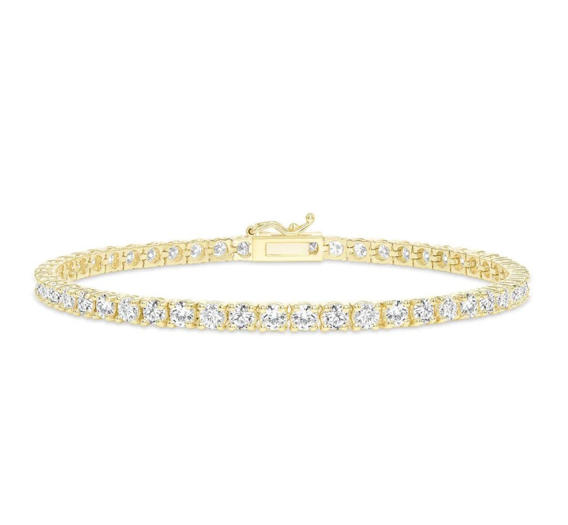 14K Yellow Gold Diamond Tennis Bracelet