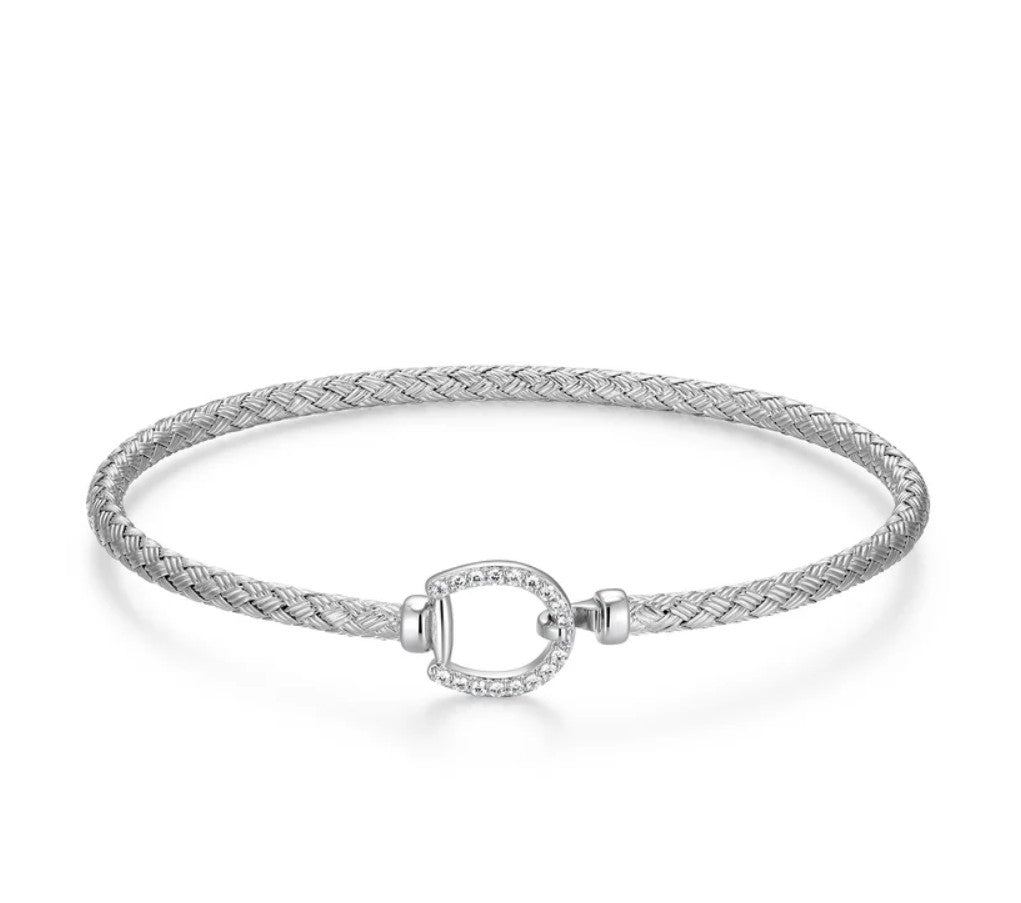Sterling Silver Equestra Mesh Bangle