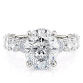 14K White Gold Hidden Halo Lab Grown Oval Engagement Ring