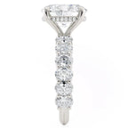 14K White Gold Hidden Halo Lab Grown Oval Engagement Ring