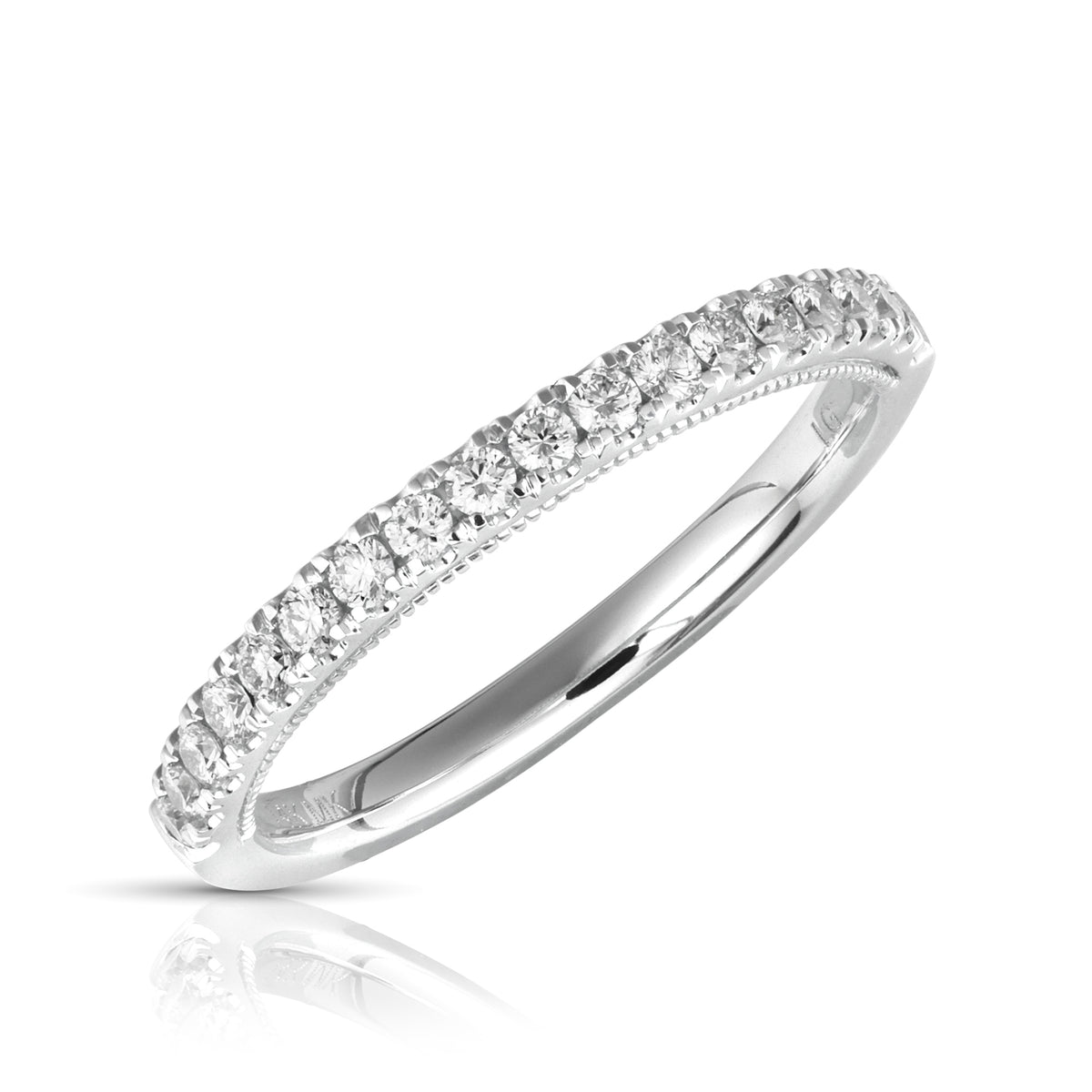 14K White Gold Lab Grown Diamond Wedding Band