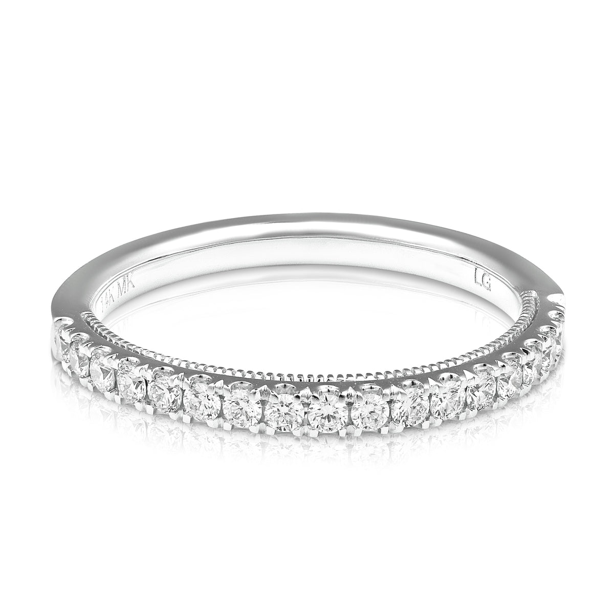 14K White Gold Lab Grown Diamond Wedding Band