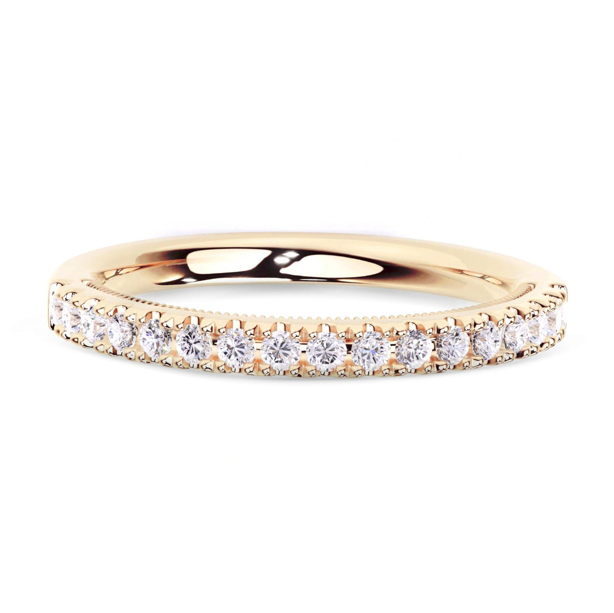 14K Yellow Gold Lab Grown Diamond Wedding Band