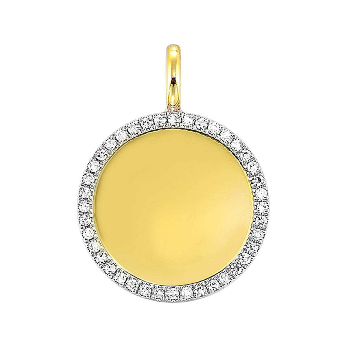 14K Yellow Gold Polished Diamond Medallion Pendant