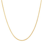 14K Yellow Gold Diamond Cut Solid Cage Chain, 18in.
