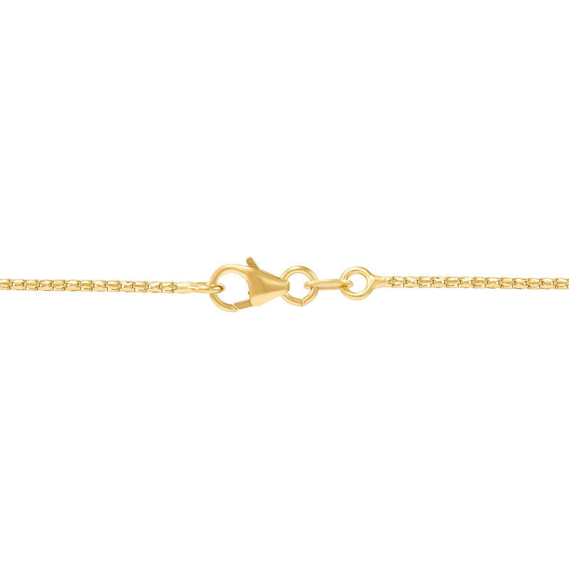 14K Yellow Gold Diamond Cut Solid Cage Chain, 18in.
