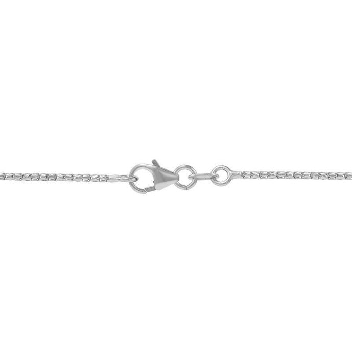 14K White Gold Diamond Cut Solid Cage Chain, 18in.