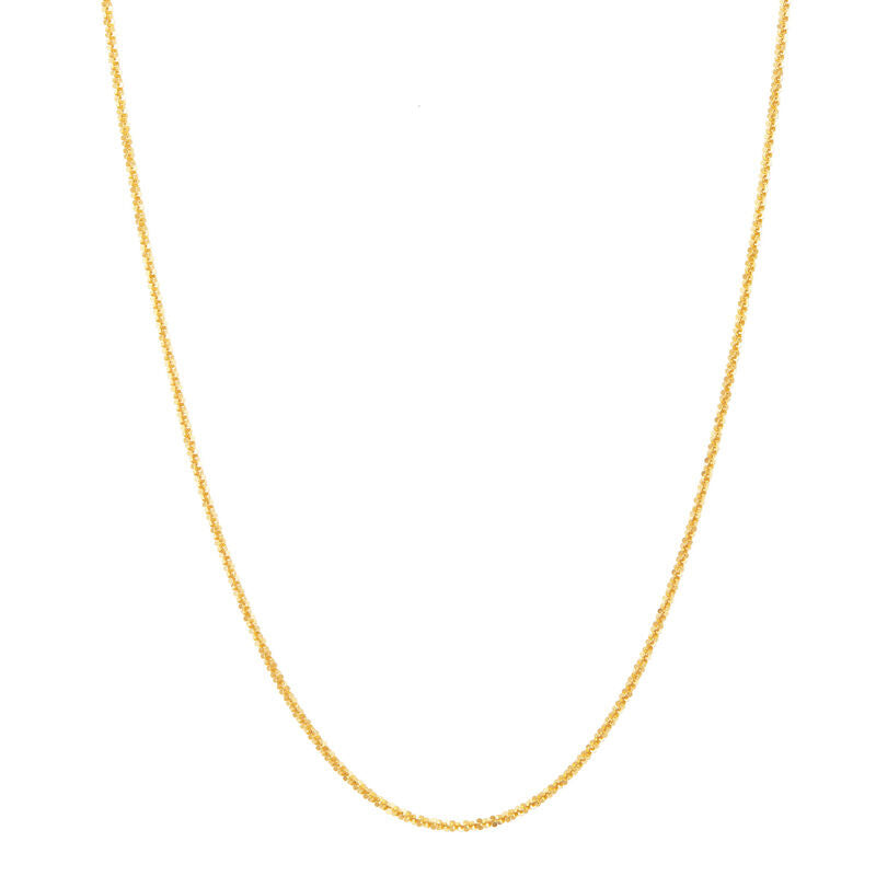 14K Yellow Gold Solid Twist Criss Cross Chain, 18in.