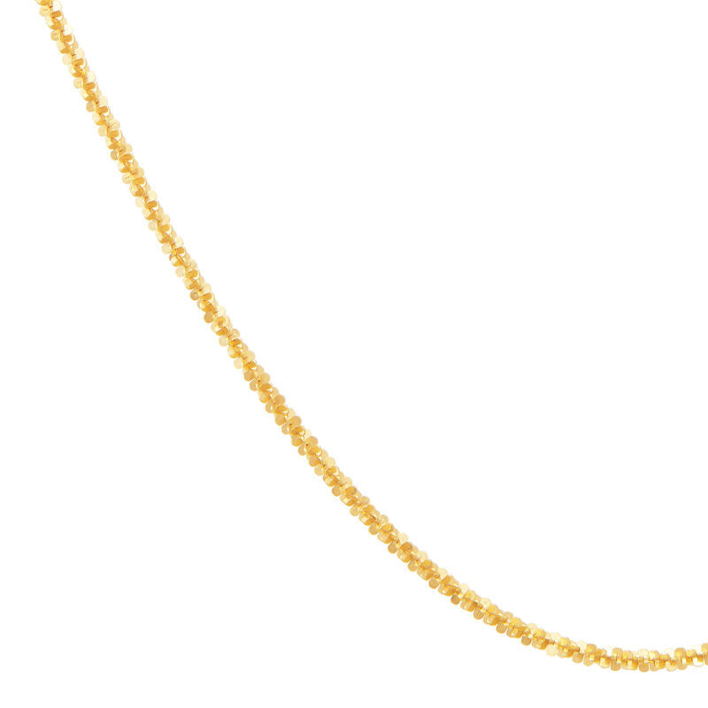 14K Yellow Gold Solid Twist Criss Cross Chain, 18in.
