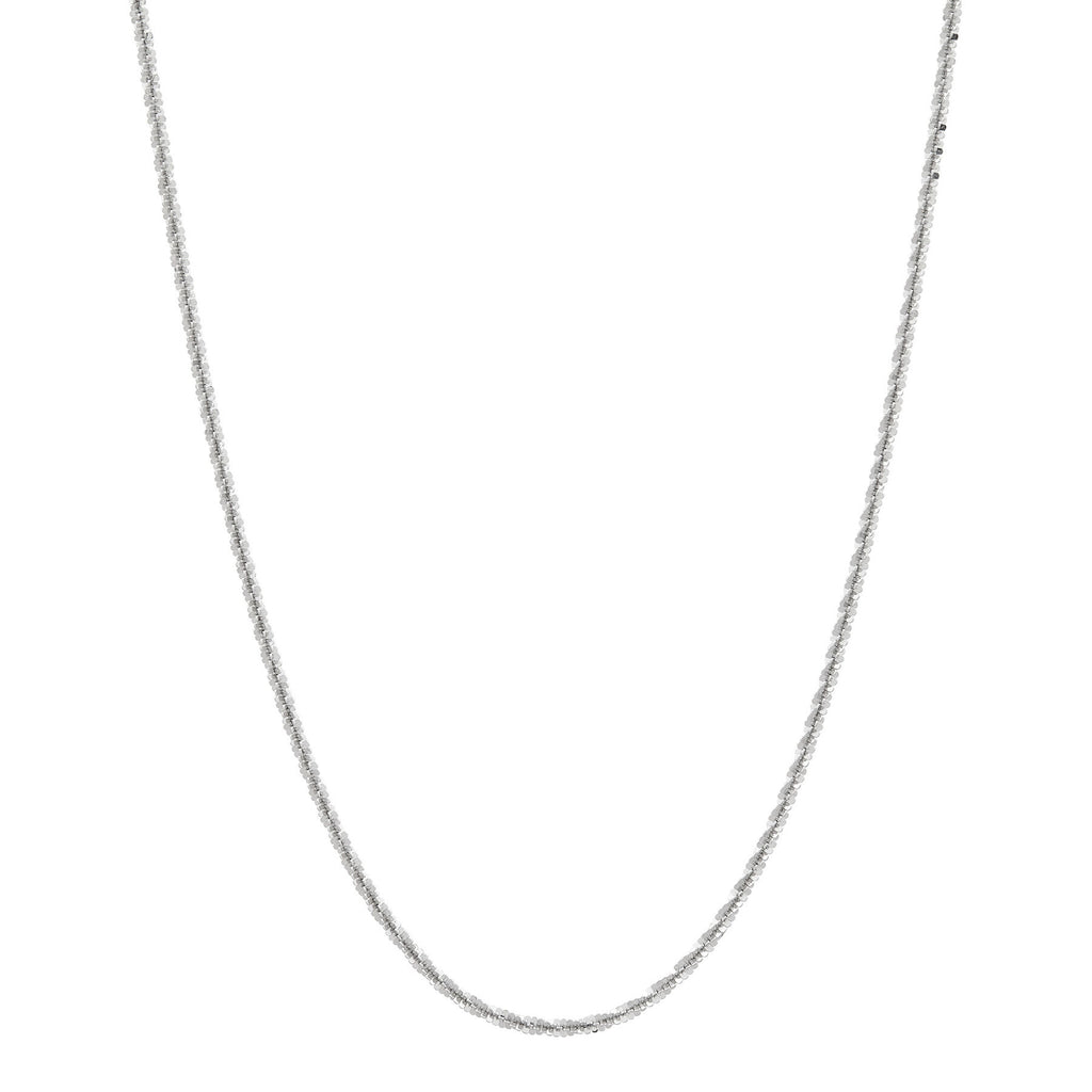14K White Gold Solid Twist Criss Cross Chain, 18in.