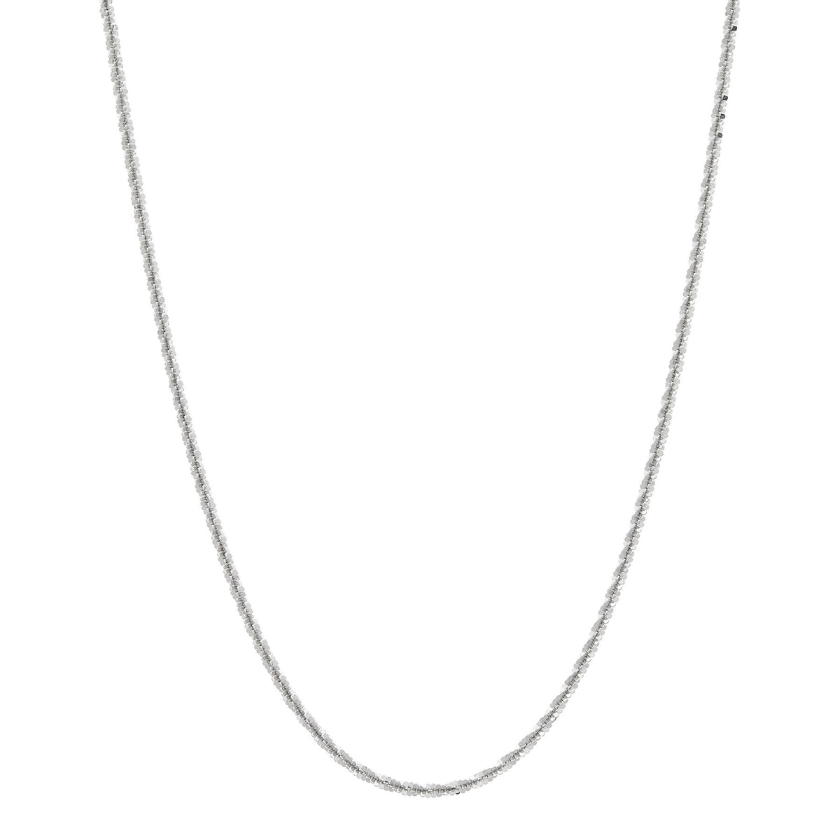 14K White Gold Solid Twist Criss Cross Chain, 18in.