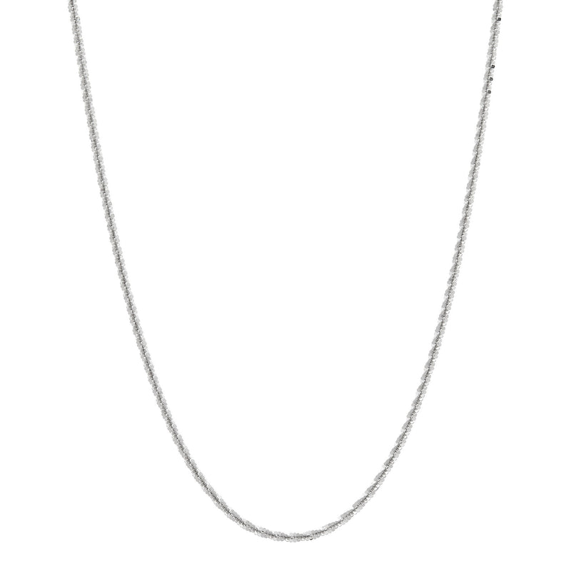 14K White Gold Solid Twist Criss Cross Chain, 18in.