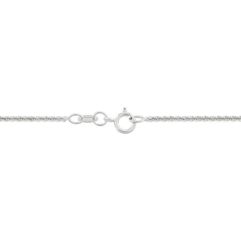 14K White Gold Solid Twist Criss Cross Chain, 18in.