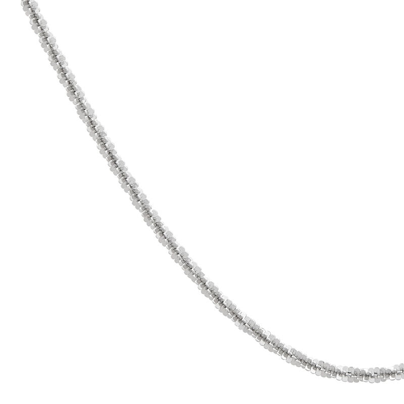 14K White Gold Solid Twist Criss Cross Chain, 18in.