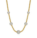 Gold Plated Rope Station Necklace