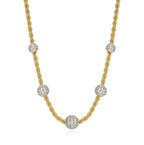 Gold Plated Rope Station Necklace