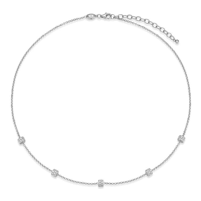 Sterling Silver Station Necklace