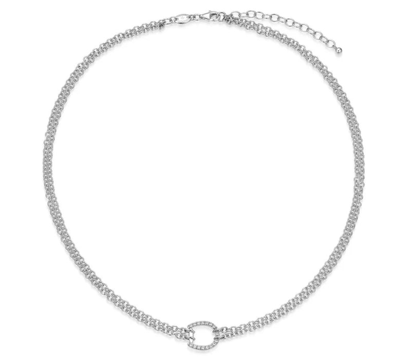Sterling Silver Equestra Double Chain Necklace