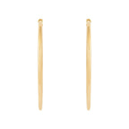 14K Yellow Gold Polished Round Tube Large Hoop Earrings