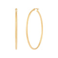 14K Yellow Gold Polished Round Tube Large Hoop Earrings