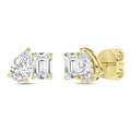 14K Yellow Gold Two Stone Lab Grown Diamond Earrings