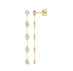 14K Yellow Gold Lab Grown Diamond Dangle Earrings