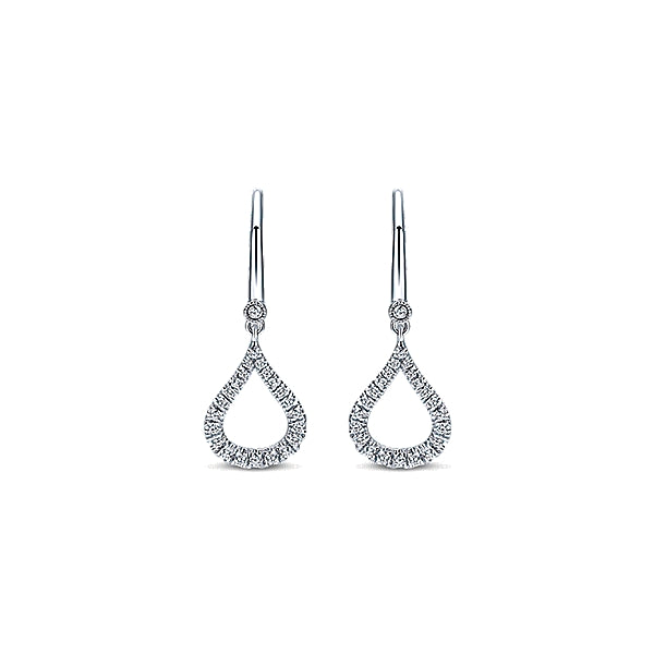 Lady's White 14 Karat Dangle Earrings With 0.31Tw Round Diamonds