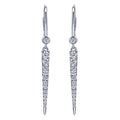 Lady's White 14 Karat Dangle Earrings With 0.35Tw Round Diamonds
