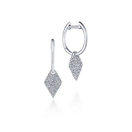 14K White Gold Diamond Drop Earrings