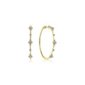 14K Yellow Gold Diamond Hoop Earrings
