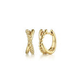 14K Gold Crossover Bujukan Huggie Earrings