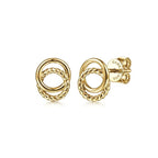 14K Gold Rope Studs Earrings