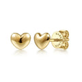 14K Gold Heart Stud Earrings