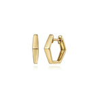 14K Gold Geo Cut Huggie Earrings