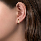 14K Gold Geo Cut Huggie Earrings