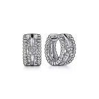 Sterling Silver Twisted Bujukan Huggie Earrings