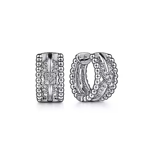Sterling Silver Twisted Bujukan Huggie Earrings